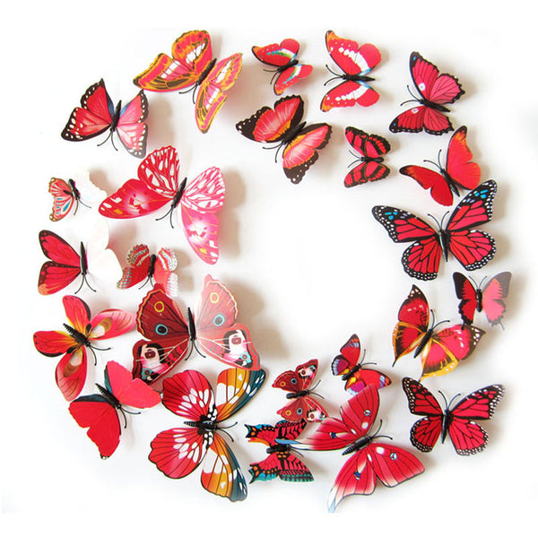 12 PCS 3d Butterfly Wall Stickers Decals