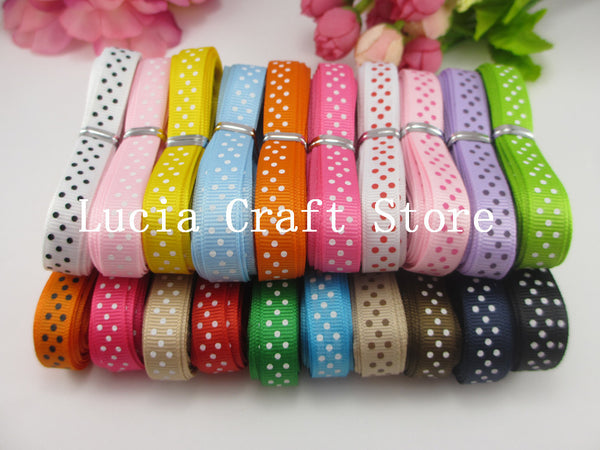 20 yards/lot 3/8" 10mm Mixed 20 Colors Printed Grosgrain Ribbon Garment Sewing Accessories