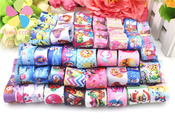 Grosgrain and satin Ribbon mixed Style/size randomly 12y/lot (1y/style)