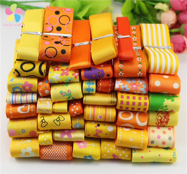 Grosgrain and satin Ribbon mixed Style/size randomly 12y/lot (1y/style)